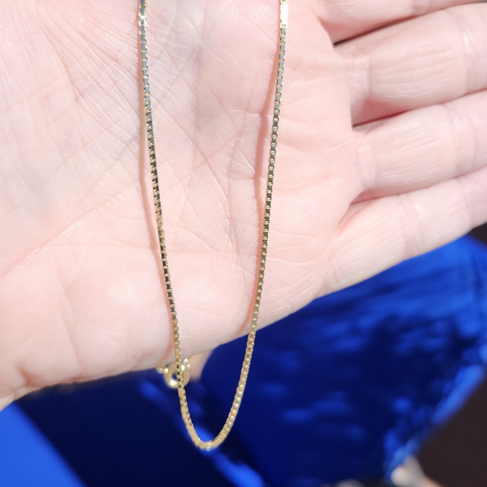 14k Solid Yellow Gold Box Chain - image 8